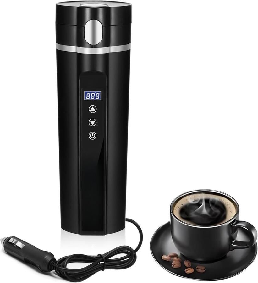 Zyrex Draagbare Waterkoker – 450 ML Mini Waterkoker Portable Reis Waterkoker Zwart 24cm x 7cm x 7cm