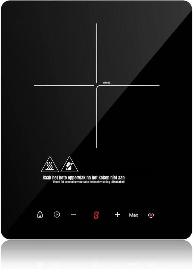 Zyrex Elektrische Kookplaat 1 Pit Elektrische Fornuis Elektrische Kookplaat Vrijstaand 1 Kookzone Kinderslot Zwart 35cm x 28cm x 5cm ‎