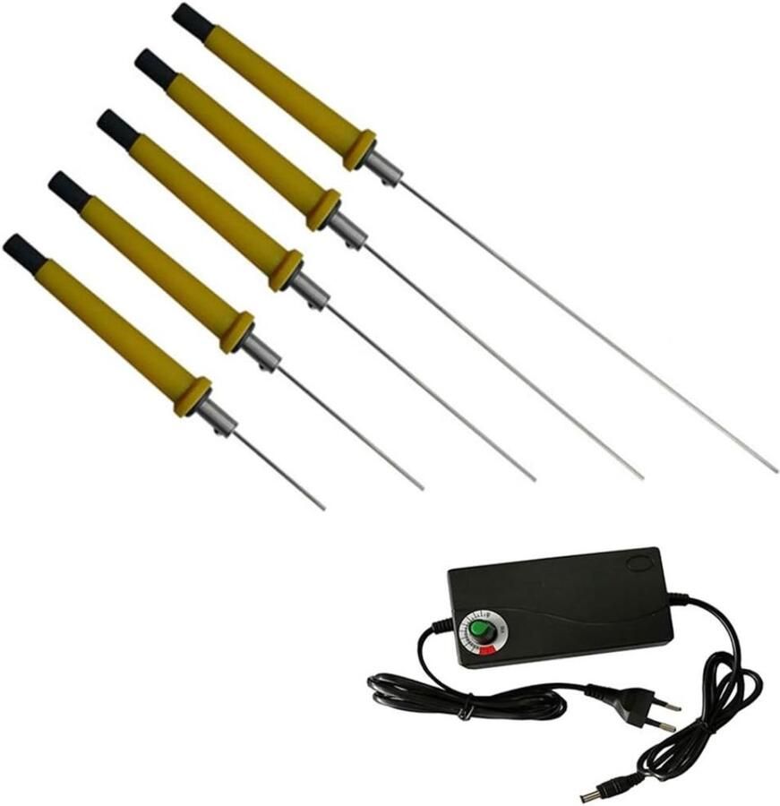 Zyrex Elektrische Piepschuimsnijder – Draagbare Styroporsnijder Met 4 Messen – Polystyreensnijder – Geel 41cm x 7cm x 7cm