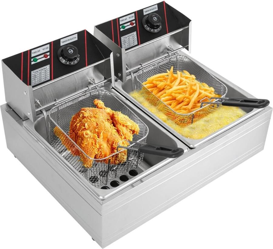 Florixa Frituurpan dubbel Frituurpan Zilver 60cm x 51cm x 39cm