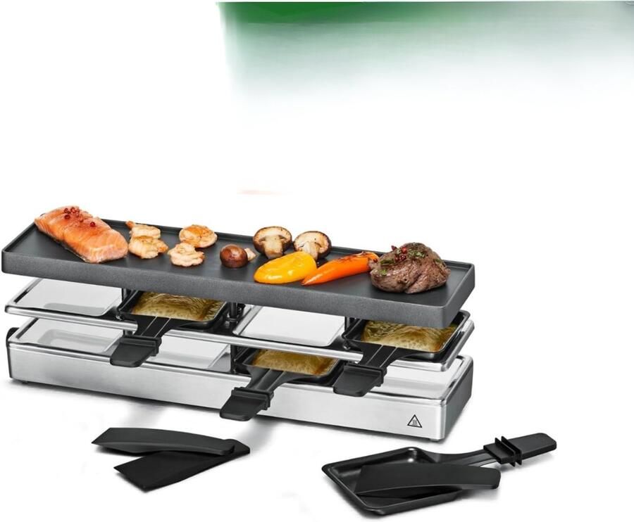 Zyrex Gourmetstel 4 personen Gourmetstellen Gourmet Zilver 44cm x 14cm x 11cm