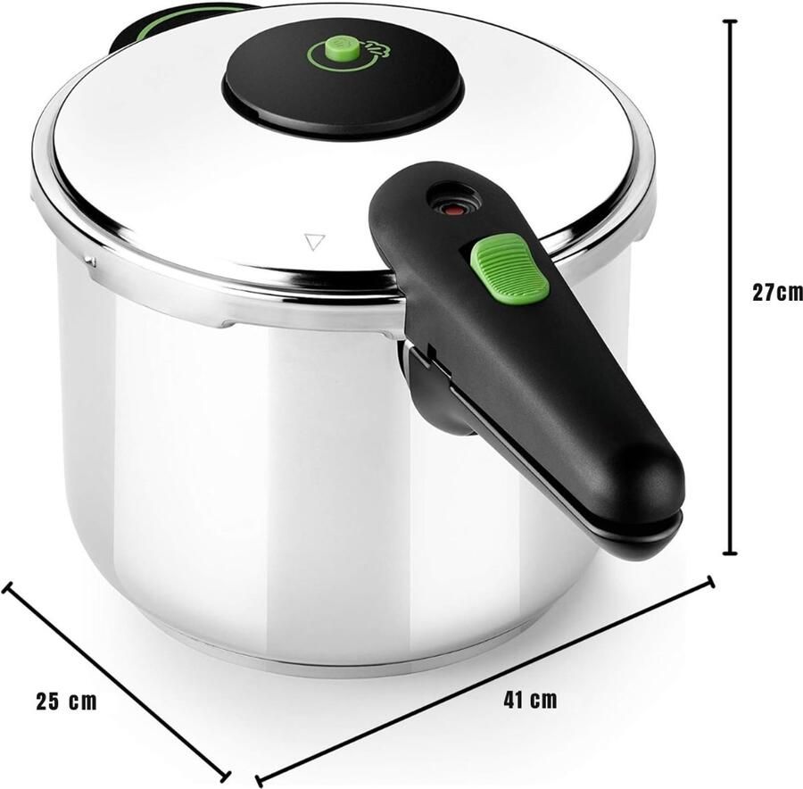 Zyrex Snelkookpan Inductie Slowcooker Snelkookpan Elektrisch 6L Zilver 41cm x 27cm x 25cm