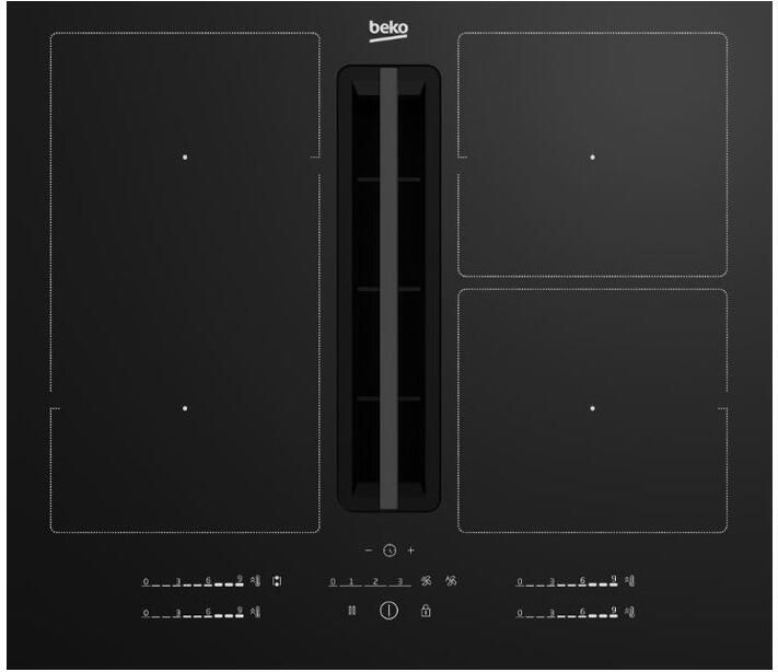 Beko HIXI 64700 UF Zwart Ingebouwd 60 cm Inductiekookplaat zones 4 zone(s) Inbouw afzuigkap - Foto 2