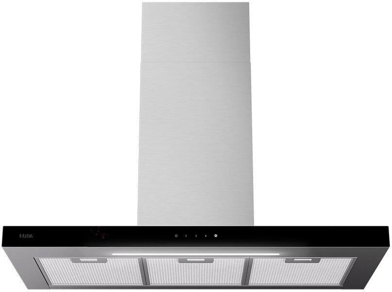 ETNA AB791RVS RVS schouwkap met glasdesign front 90 cm A++ - Foto 2