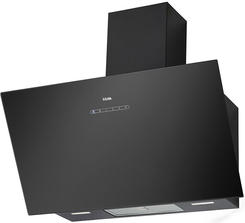 ETNA AD781ZT Diagonale schouwkap Mat zwart 80cm Energielabel A+ LED spots Glazen front 4 standen incl. boost - Foto 2