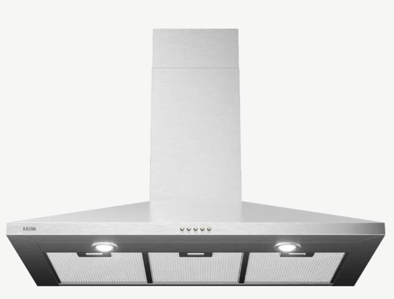 ETNA AP490RVS Schouwkap RVS 90cm 3 Snelheden 2 LED spots Afzuiging naar buiten of als recirculatie - Foto 2