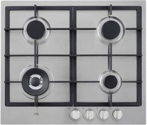 Etna KG959RVSA inbouw gaskookplaat met wokbrander en gietijzeren pannendragers