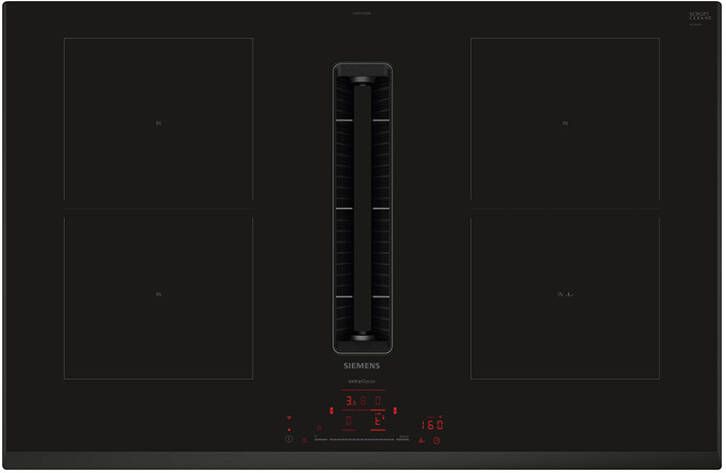 Siemens ED851HQ26M Inductie inbouwkookplaat met afzuiging Zwart