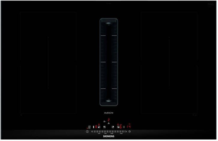 Siemens ED877FQ25E Inductiekookplaat met afzuiging 80 cm 4 inductiekookzones 17 Vermogensstanden 69 dB 7.4 kW zwart - Foto 3