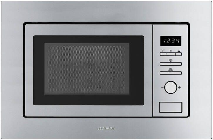 Smeg FMI020X Inbouw Magnetron Met Grill RVS 20 Liter 800 Watt Compact Inbouwmodel