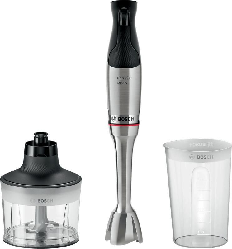 Bosch Serie 6 MSM6M830 ErgoMaster Staafmixer set 1200 W RVS Inclusief maatbeker en hakmolen