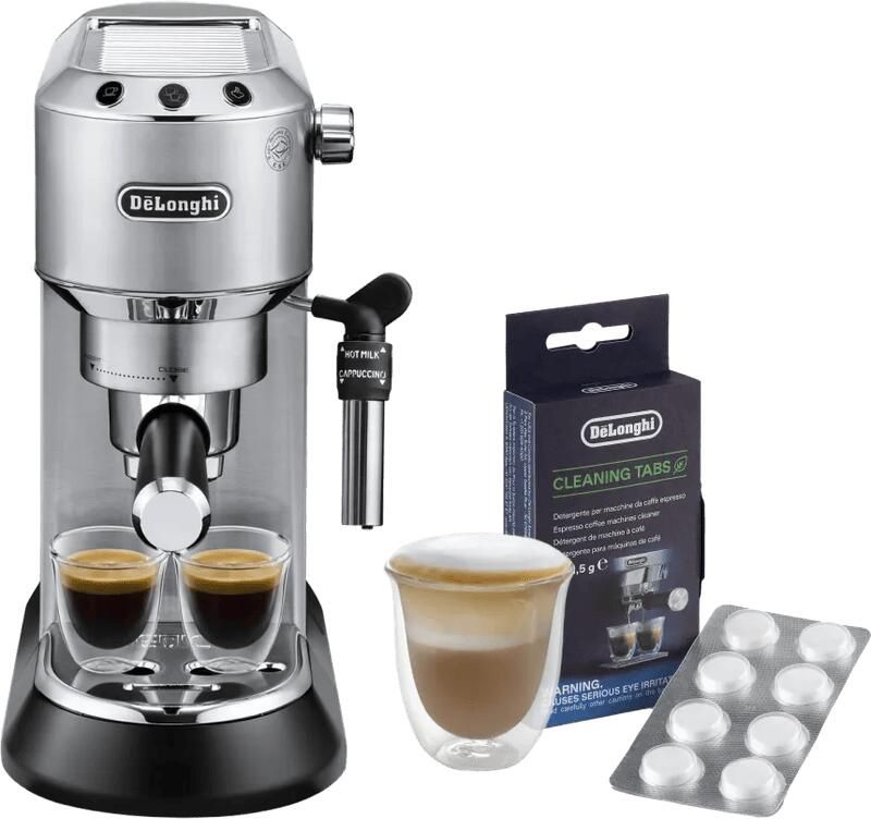 Delonghi De'Longhi EC685.M Dedica Zilver + Reinigingstabletten