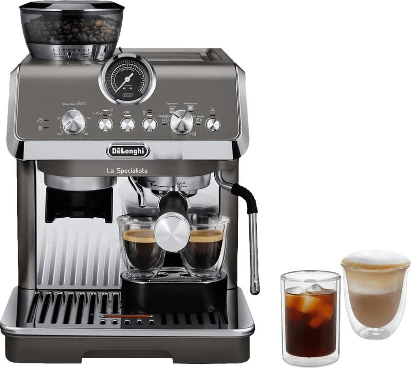 De'Longhi La Specialista Arte Evo pistonmachine met Cold Brew functie en handmatig stoompijpje Titanium EC9255.T