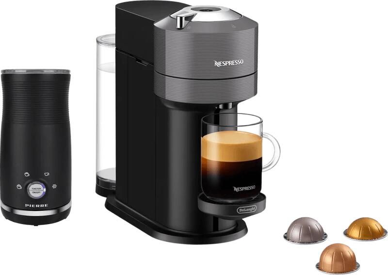 Delonghi De'Longhi Nespresso Vertuo Next ENV120.GY + Pierre Melkopschuimer