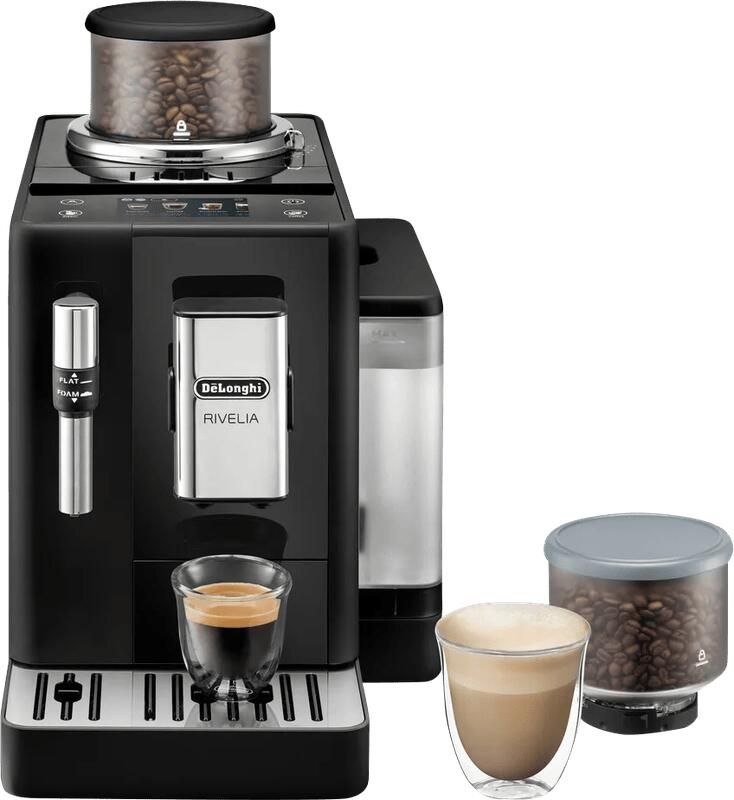 De'Longhi Rivelia volautomatische espressomachine met LatteCrema Hot melkopschuimer en Bean Switch System Onyx Black EXAM440.55.B