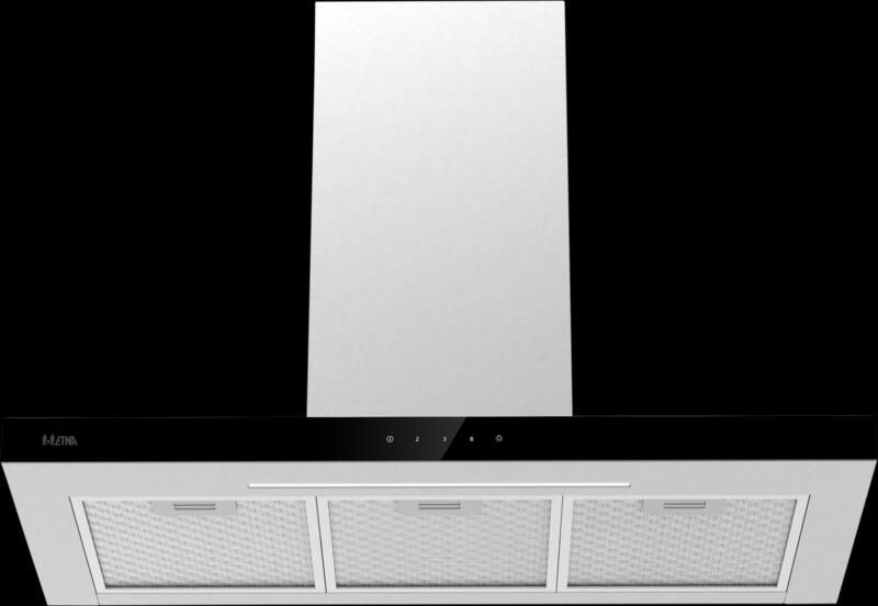 ETNA AB791RVS RVS schouwkap met glasdesign front 90 cm A++ - Foto 3