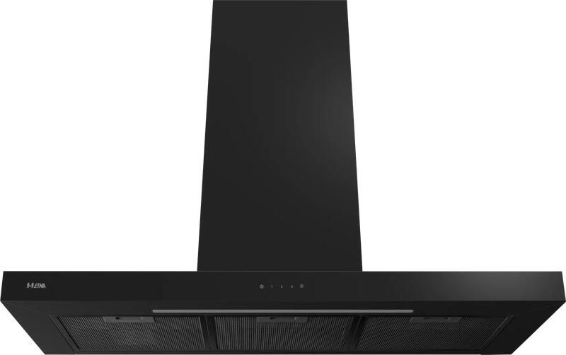ETNA AB791ZT Matzwarte schouwkap met glasdesign front 90 cm A++ - Foto 3