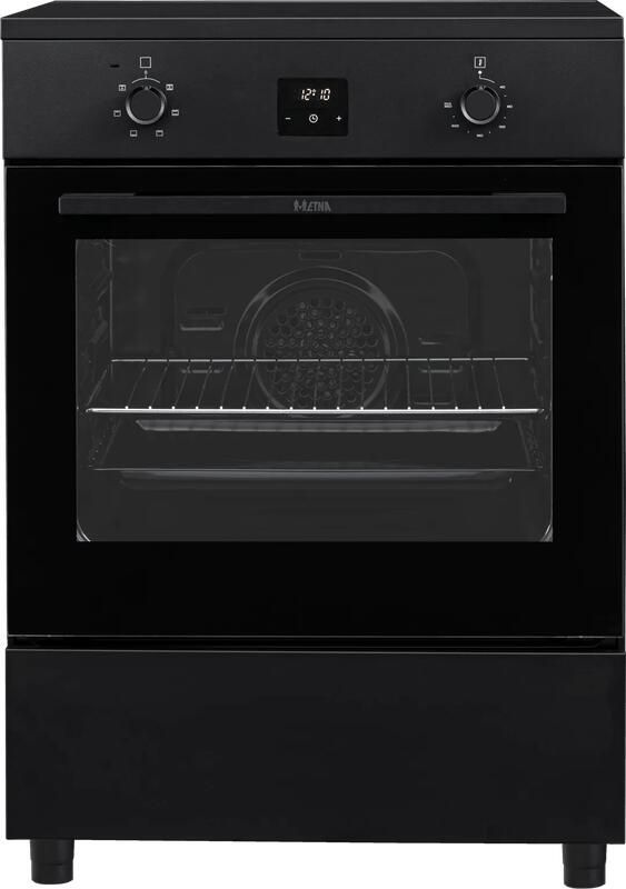 ETNA FI460ZWA Inductiefornuis (60 cm) Zwart Energielabel A 4 inductie zones met automatische pandetectie oven inhoud 56 liter touch control bediening en digitale timer met uitschakelfunctie