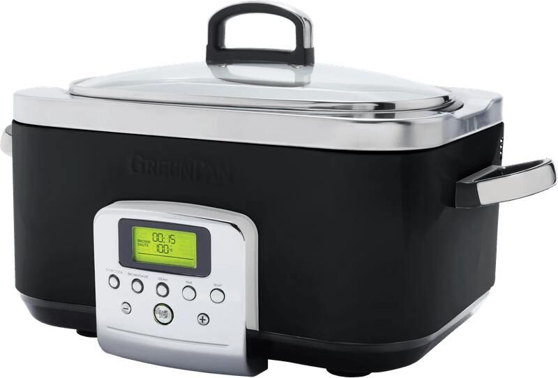 GreenPan Elite Slowcooker Black 6L 8 In 1 Programmeerbare PFAS-vrij Keramische Antiaanbaklaag