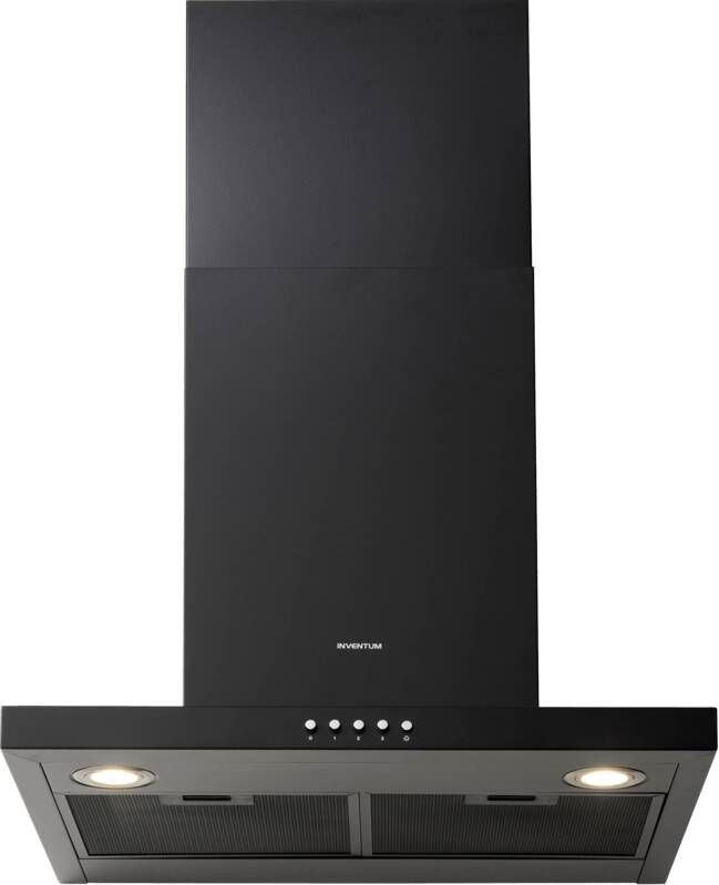 Inventum AKB6005ZWA Wandschouw afzuigkap 60 cm 645 m³ h 3 standen Energieklasse A Zwart