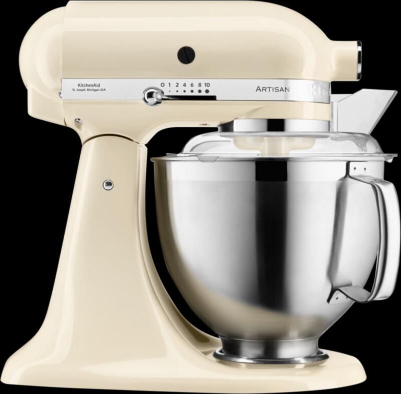KitchenAid keukenmachine Artisan Keukenrobot met 3 accessoires uit roestvrij staal schenkschild en 2 mengkommen 300 W 3 L en 4 8 L Amandelwit - Foto 2