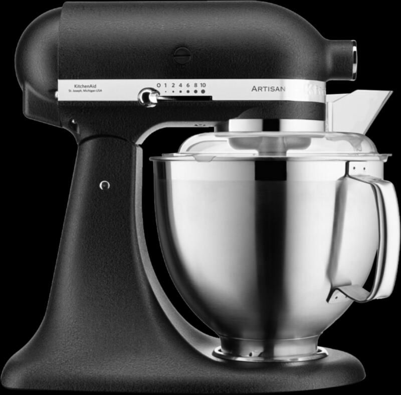 KitchenAid keukenmachine Artisan Keukenrobot met 3 accessoires uit roestvrij staal schenkschild en 2 mengkommen 300 W 3 L en 4 8 L Zwart - Foto 4