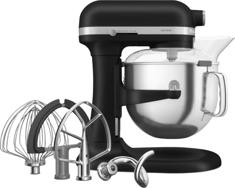 KitchenAid Artisan Standmixer met in Hoogte Verstelbare Kom Krachtig stil 11 snelheden roestvrijstalen accessoires en capaciteit van 6 6L Matzwart - Foto 2