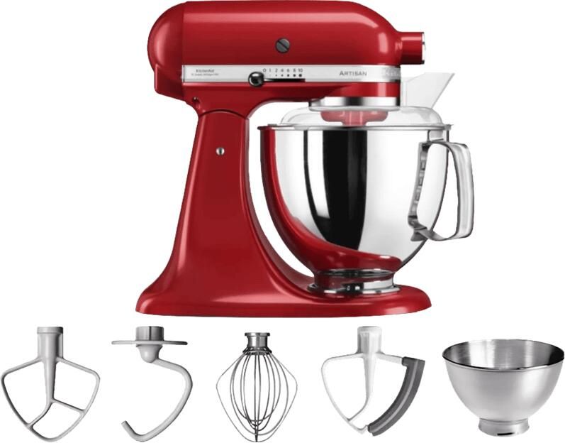 KitchenAid 5KSM175PSEER Keukenrobot met kantelbare kop 4 8 L Standmixer Artisan met exta accessoires Keizerrood - Foto 3