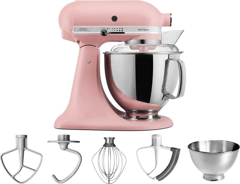 KitchenAid keukenmachine Artisan Keukenrobot met 5 accessoires en 2 mengkommen 300 W 3 L en 4 8 L Roze - Foto 2