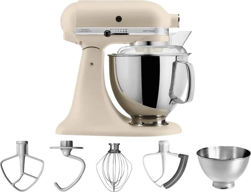 KitchenAid keukenmachine Artisan Keukenrobot met 5 accessoires en 2 mengkommen 300 W 3 L en 4 8 L Linnen - Foto 2