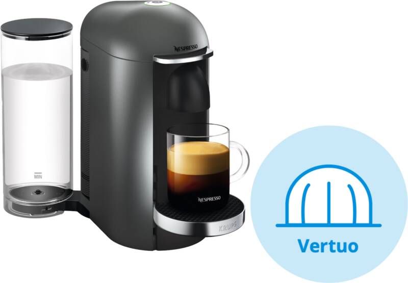 Nespresso Krups koffieapparaat VertuoPlus Deluxe Rond (Grijs) - Foto 4