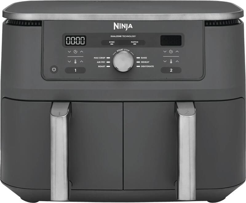 Ninja Dual Zone Airfryer met 2 lades en 6 functies 9.5 L Nieuw 2026 Model 40 tot 240 Graden 2470 W Vermogen Airfryen Max Crisp Bakken Braden Opwarmen en Drogen DZ400EU - Foto 2