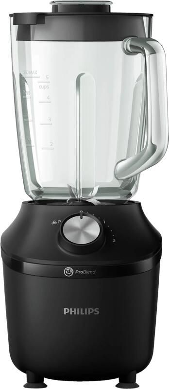 Philips Blender HR2291 41 3000 Series met ProBlend Crush-technologie 2l-container en 1 snelheidsinstelling + impuls-instelling zwart - Foto 2