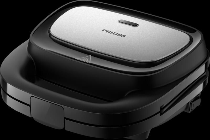 Philips Sandwichmaker 5000 Series HD2350 80 met 3 verwisselbare plaatsets gelijkmatige opwarming compacte opslag zwart zilverkleur - Foto 11