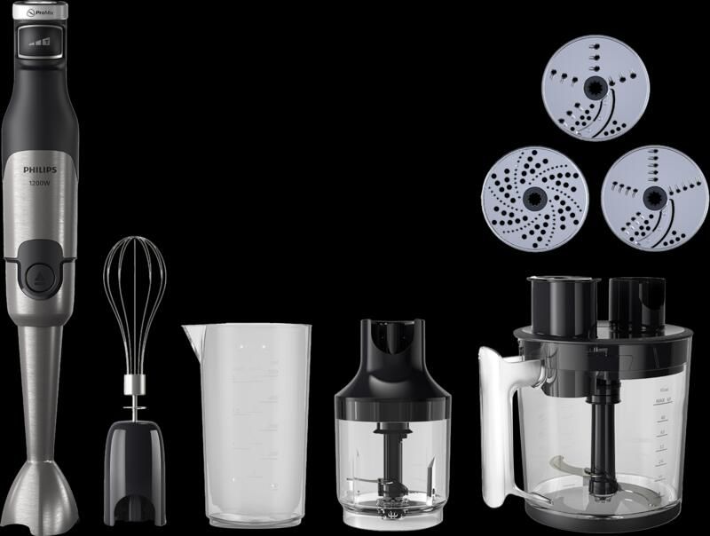 Philips Staafmixer HR2685 00 5000 Series met ProMix-technologie beker Garde foodprocessoropzetstuk en hakmolen roestvrij staal zwart - Foto 7
