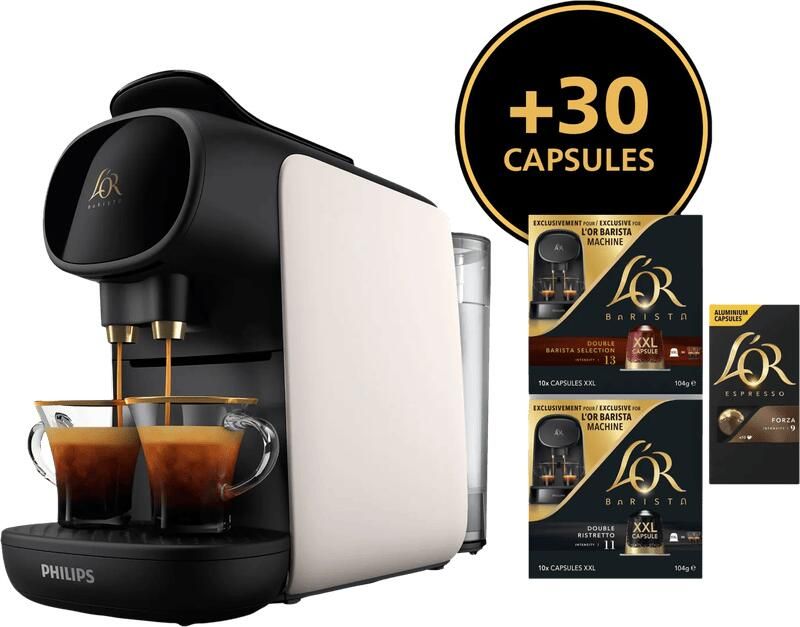 Philips L'Or Barista Sublime LM9012 03 Koffiecupmachine voor L'Or Espresso & Barista Koffiecups Zwart Wit
