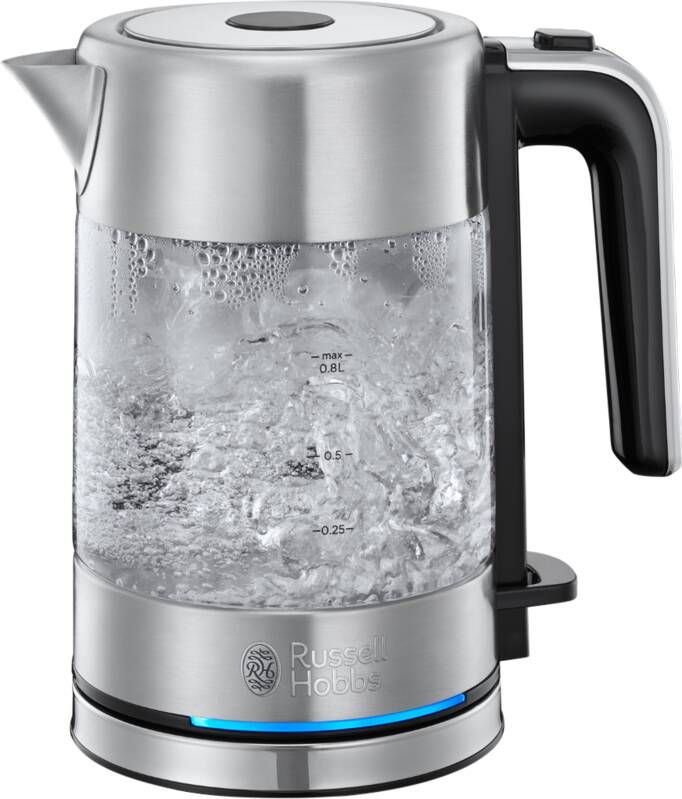 Merkloos RUSSEL HOBBS 24191-70 Compacte thuis glazen waterkoker 0.8L 2200W