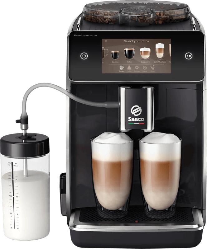 Saeco GranAroma Deluxe SM6680 00 Zwart Espressomachine 18 Dranken met melksysteem Groot scherm Slim & verbonden Volautomatisch Koffiemachine met bonen + AquaClean filter - Foto 2