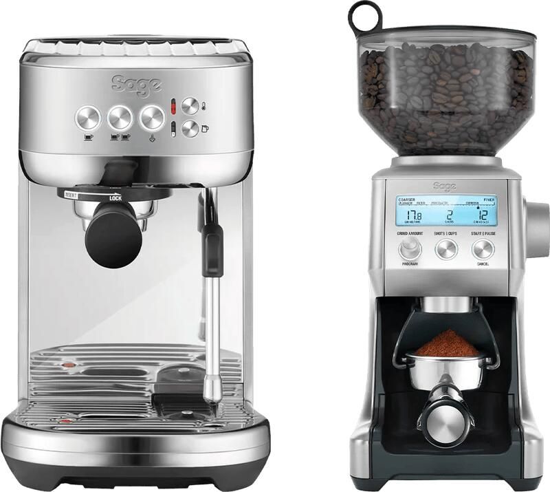 Sage the Bambino Plus Stainless Steel + Koffiemolen