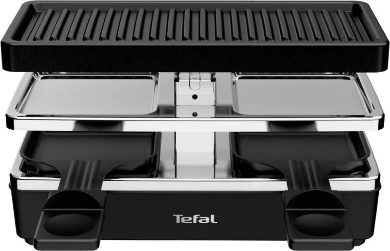 Tefal Raclette Plug&Share met uitbreidingsmogelijkheid afneembare kabel vaatwasmachinebestendige pannetjes en plaat ruimtebesparend re2308