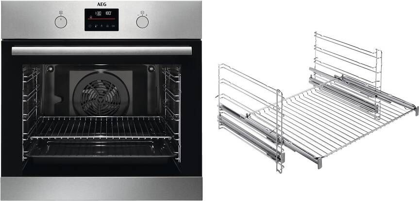 AEG BPC33502B2 inbouw oven (Inbouw Multifunctionele oven 72 l 594 mm breed) Serie 6000 met SurroundCook ring heteluchtsysteem (met pyrolyse)