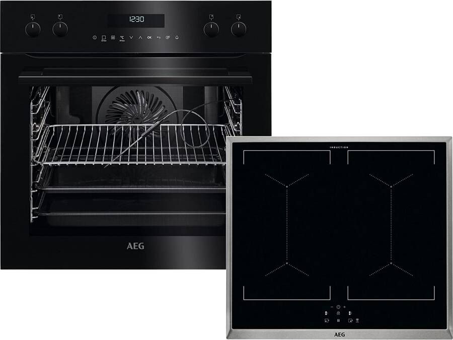 AEG HZ26B30I5R Inbouwoven met Inductiekookplaat Zwart