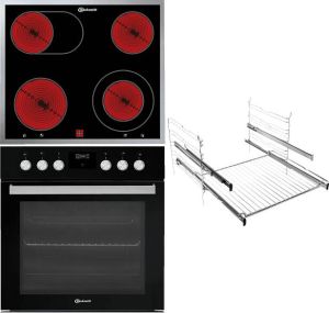 Bauknecht HEKO BLACK500P Inbouw kookset met (inbouw keramische kookplaat A+ 65 liter)