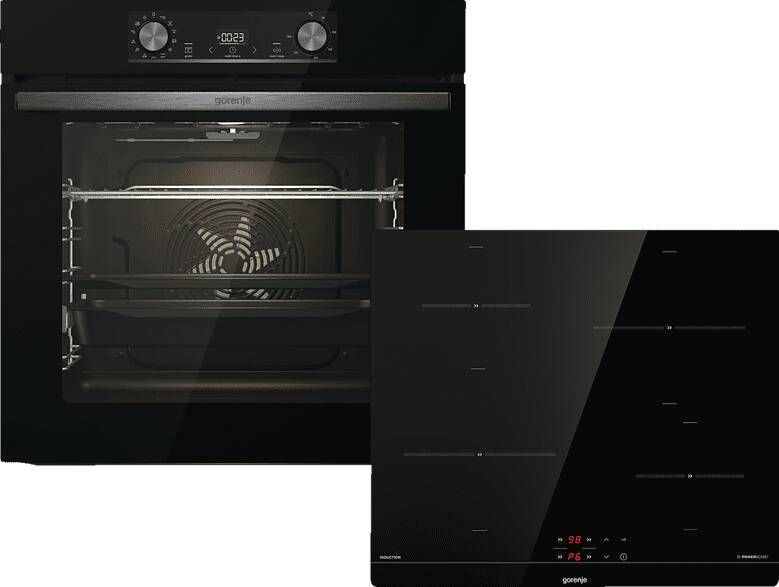 Gorenje Black Inductie Set inbouw ovenset (met inductie kookplaat A 77 liter)
