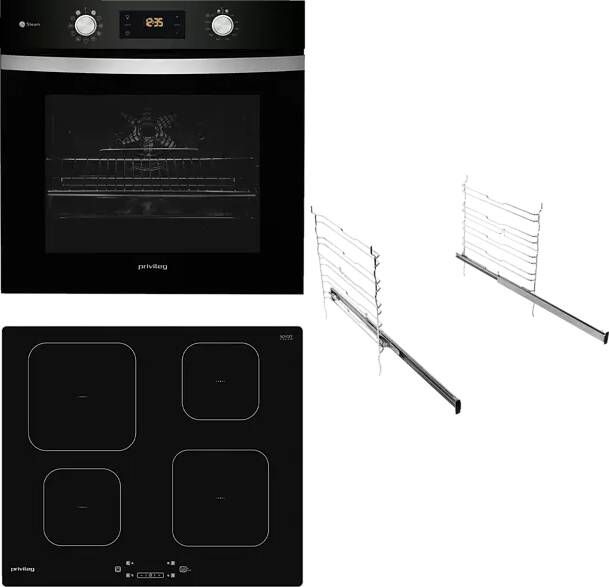 Privileg BAKO Turn & Go Steam 600 inbouwovenset (inductiekookplaat A+ 71 liter)