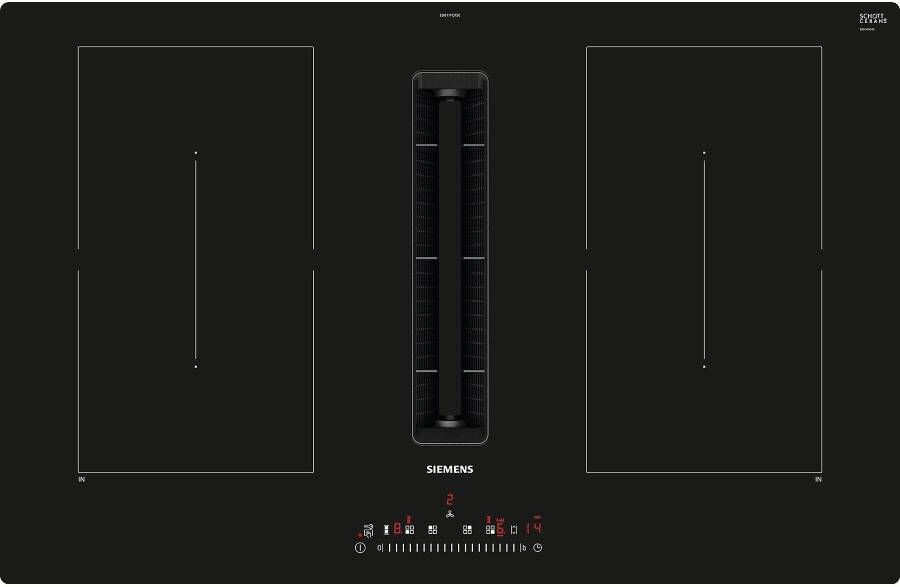 Siemens iQ500 ED811FQ15E kookplaat Zwart Ingebouwd 80 cm Inductiekookplaat zones 4 zone(s) Inbouw afzuigkap