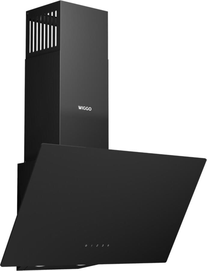 Wiggo WE-D631G(B) – Schuine Afzuigkap 60 cm – Zwart Glas – LED Verlichting – Touch Control – 5 jaar garantie
