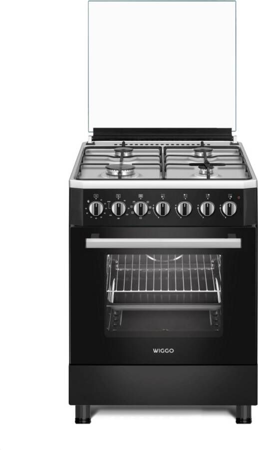 Wiggo WO-E605R(CX) – Vrijstaand Gasfornuis – 60 cm – 4 Gaspitten – Oven 66L – Energieklasse B – 5 Jaar Garantie – Crème Roestvrijstaal - Foto 2