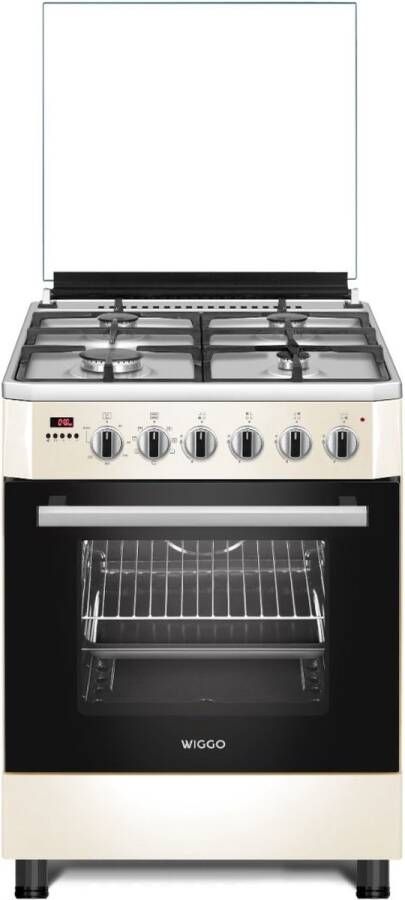 Wiggo WO-E609R(CV) Vrijstaand Gasfornuis Serie 9 60 cm 66 Liter 4 pitten Energieklasse B 5 jaar garantie Creme Rvs - Foto 3