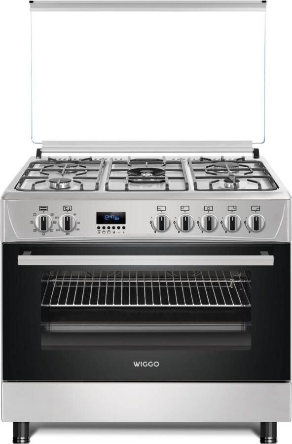Wiggo WO-E905R(XX) Gasfornuis 5 Kookzones 7 Ovenstanden Wokbrander Timer 5 Jaar Garantie Roestvrijstaal - Foto 2